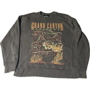 Hollister Sweatshirt Mens M Washed Black Grand Canyon Arizona Relaxed Fit Casual